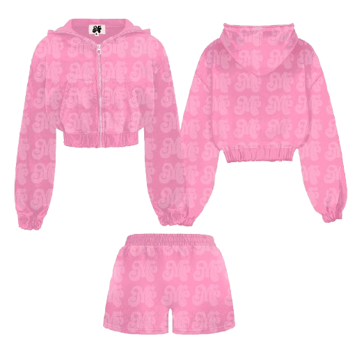 Womens Pink Short Set