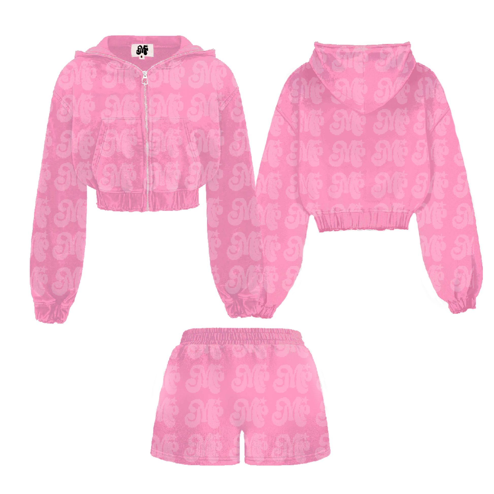 Womens Pink Short Set