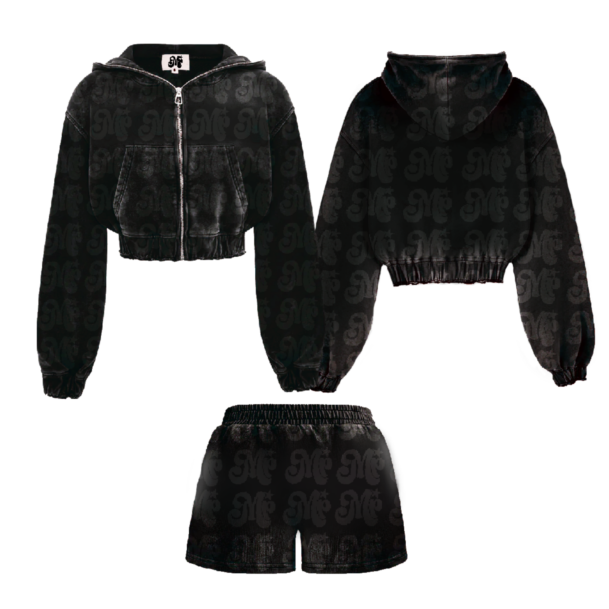 Womens Black Short Set